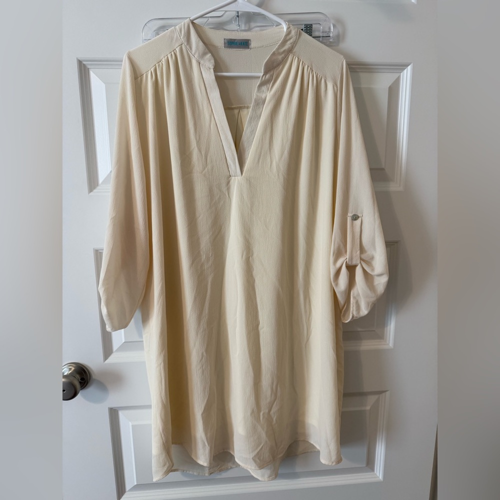 Elegant Cream Women's Dress